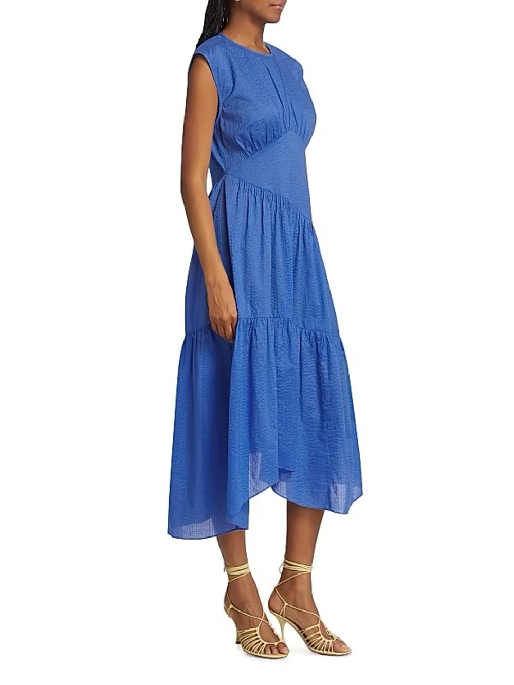 FRAME Blue Sleeveless Midi Dress